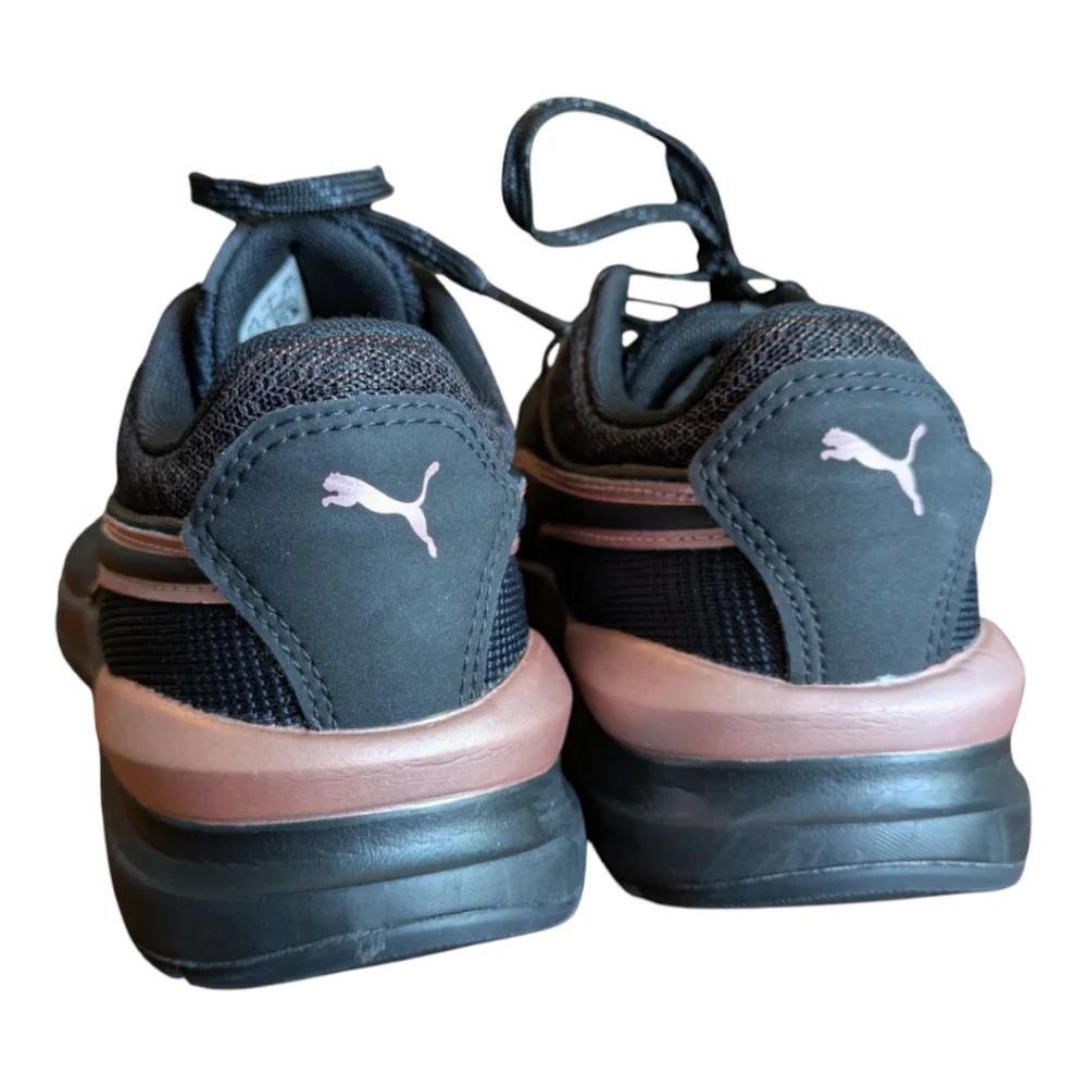 Puma Black Knit Metallic Pink Running Shoes Women's US Size 7
